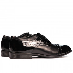 Elegante Herrenschuhe 763 kombiniert schwarzer Lack