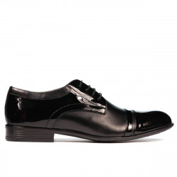 Elegante Herrenschuhe 763 kombiniert schwarzer Lack