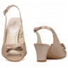 Damen Sandalen 1251 Lack beige perlmuttfarben