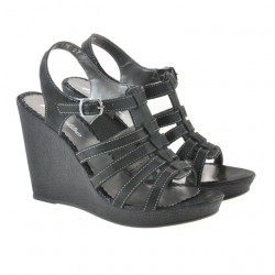 Damen-Sandalen 575 schwarz satiniert