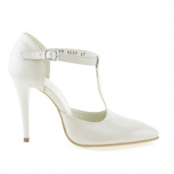 Damen Sandalen 1237 Lack Elfenbein