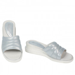 Damen Sandalen 5074 blau perlmuttfarben