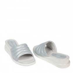 Damen Sandalen 5074 blau perlmuttfarben