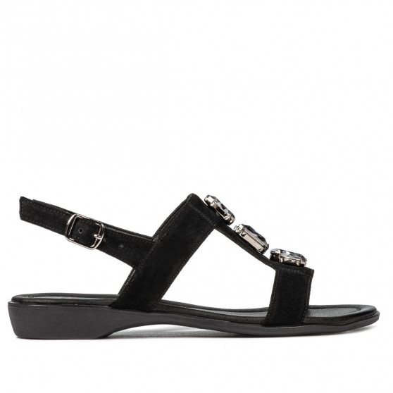 Damensandalen 5073 Schwarz Velours