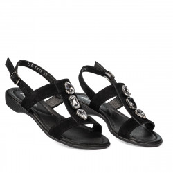 Damensandalen 5073 Schwarz Velours