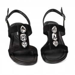 Damensandalen 5073 Schwarz Velours