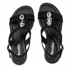 Damensandalen 5073 Schwarz Velours