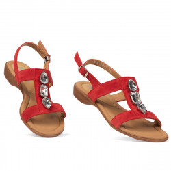 Damen Sandalen 5073 Rot Velours