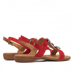 Damen Sandalen 5073 Rot Velours