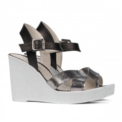 Damensandalen 5081 silber kombiniert