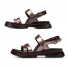 Damensandalen 5075 perlgrau+rot