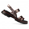 Damensandalen 5075 perlgrau+rot