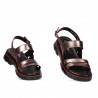Damensandalen 5075 perlgrau+rot