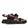 Damensandalen 5075 perlgrau+rot
