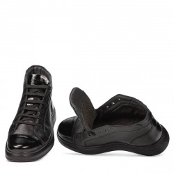 Herrenstiefeletten 4125 schwarz kombiniert