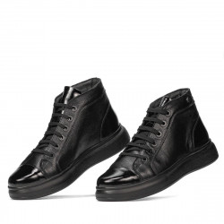 Herrenstiefeletten 4125 schwarz kombiniert