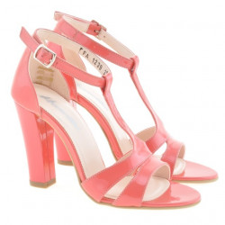 Damen Sandalen 1239s Lack Rot Koralle