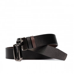 Herren Gürtel 54b zweifarbig biz schwarz+braun