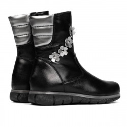 Kleine Kinderstiefel 107c schwarz kombiniert