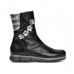 Kleine Kinderstiefel 107c schwarz kombiniert