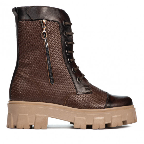 Damenstiefeletten 3358 a braun kombiniert Damenstiefeletten 3358 a braun kombiniert