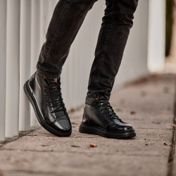 Herrenstiefeletten 4125 schwarz kombiniert lifestyle