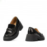 Damen Freizeitschuhe 6041 in Schwarz kombiniert Croco