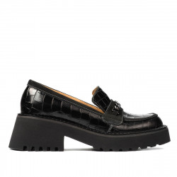 Damen Freizeitschuhe 6041 in Schwarz kombiniert Croco.