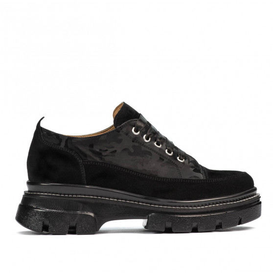 Damen Freizeitschuhe 6043 in schwarzem Velours kombiniert Damen Freizeitschuhe 6043 in schwarzem Velours kombiniert