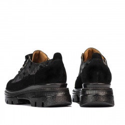 Damen Freizeitschuhe 6043 in schwarzem Velours kombiniert
