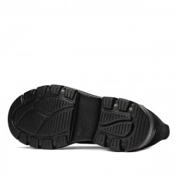 Damen Freizeitschuhe 6043 in schwarzem Velours kombiniert