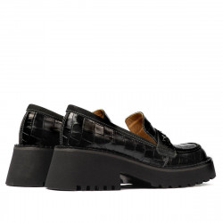 Damen Freizeitschuhe 6041 in Schwarz kombiniert Croco