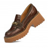 Damen Freizeitschuhe 6041 kombiniert Krokodil Braun