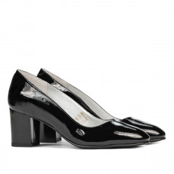 Damen elegante Schuhe 1268 Lack schwarz