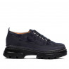 Damenhalbschuhe 6043 Indigo Wildleder kombiniert