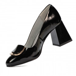 Damen Elegante Schuhe 1291 Lack Schwarz