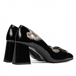 Damen Elegante Schuhe 1291 Lack Schwarz