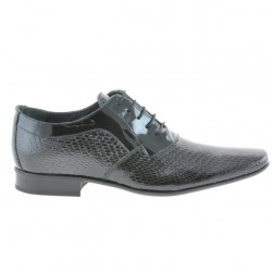Elegante Herrenschuhe 798 Krokodilleder lack schwarz