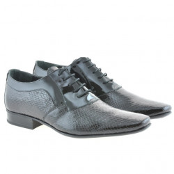 Elegante Herrenschuhe 798 Krokodilleder lack schwarz