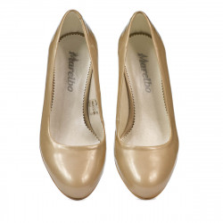 Elegante Damenschuhe 1209 Lack Beige02