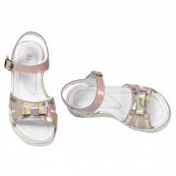 539 Lackkombination Kinder Sandalen in Nude