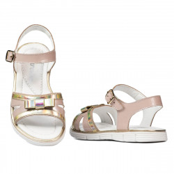 539 Lackkombination Kinder Sandalen in Nude
