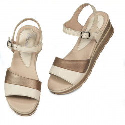 Damensandalen 5087 beige kombiniert