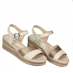 Damensandalen 5087 beige kombiniert