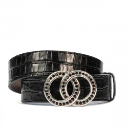 Damen Gürtel 10ld Krokodil Schwarz