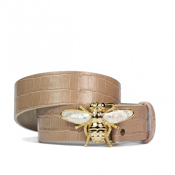 Damen Gürtel 01ld Krokodil Beige Damen Gürtel 01ld Krokodil Beige