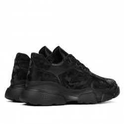 Damen-Sportschuhe 6053 Schwarz Camouflage kombiniert