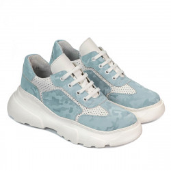 Damen-Sportschuhe 6053 Blau Camouflage kombiniert