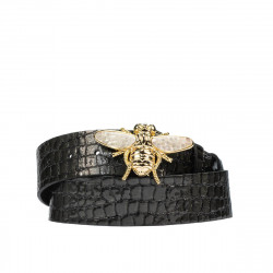Damen Gürtel 01ld Krokodillack anthrazit