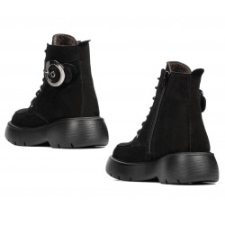 Damenstiefeletten 3372 schwarz Velours